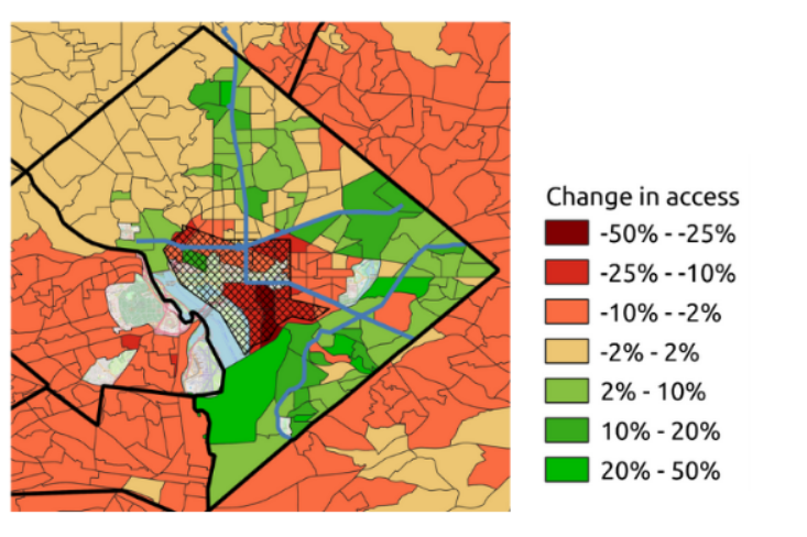 Ives Street used Urban Connectome access-to-destinations modeling to estimate the impacts of congestion pricing