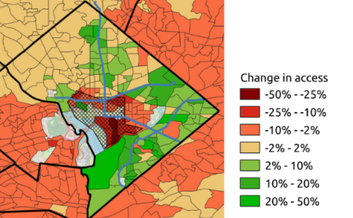Ives Street used Urban Connectome access-to-destinations modeling to estimate the impacts of congestion pricing